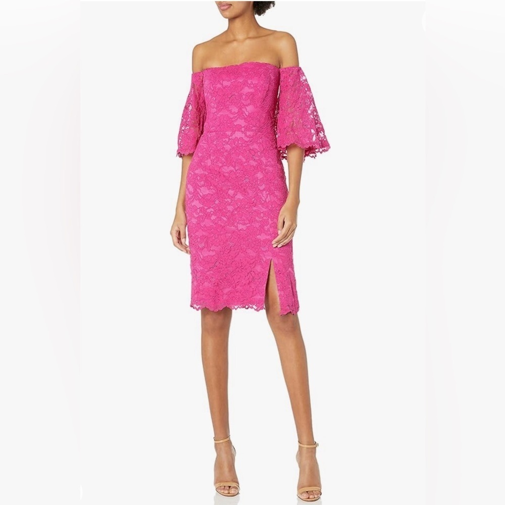 Nicole Miller Women's Floral Lace Off Shoulder Dress Size 2